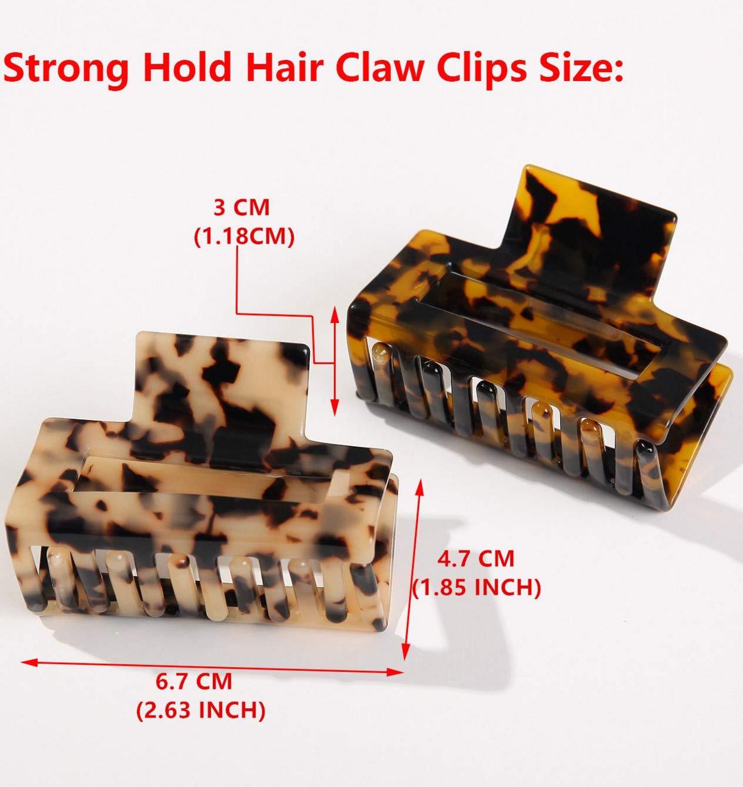 2er Set Haarklammer Damen Mittelgroß Leopard Druck Haarkrallen Clips