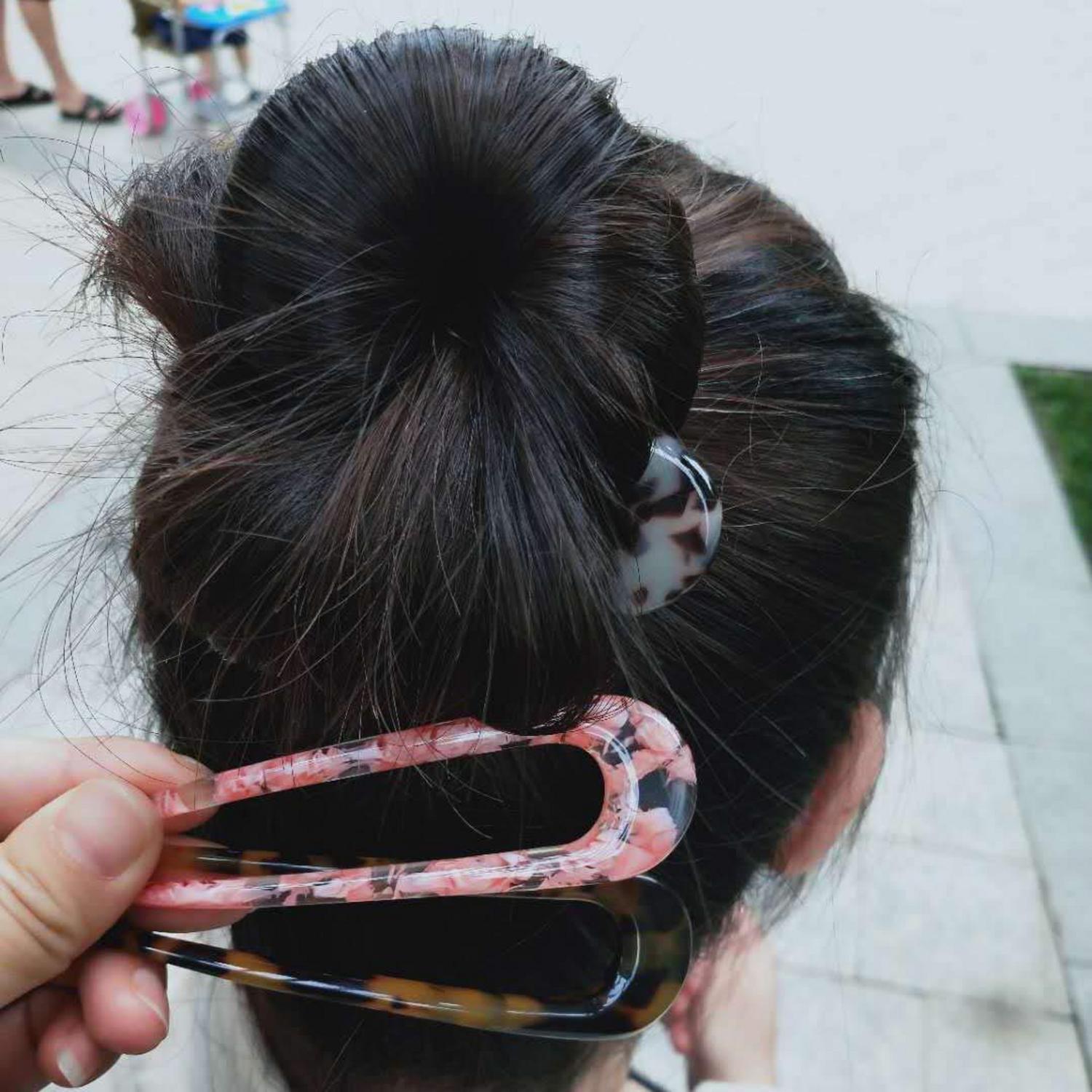 2er Set Französische Haarnadeln U-Form groß Damen Haarstyling Accessoires