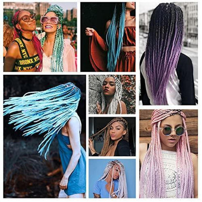 Jumbo Braid Haarverlängerung Ombre Schwarz Cyan 24 Zoll