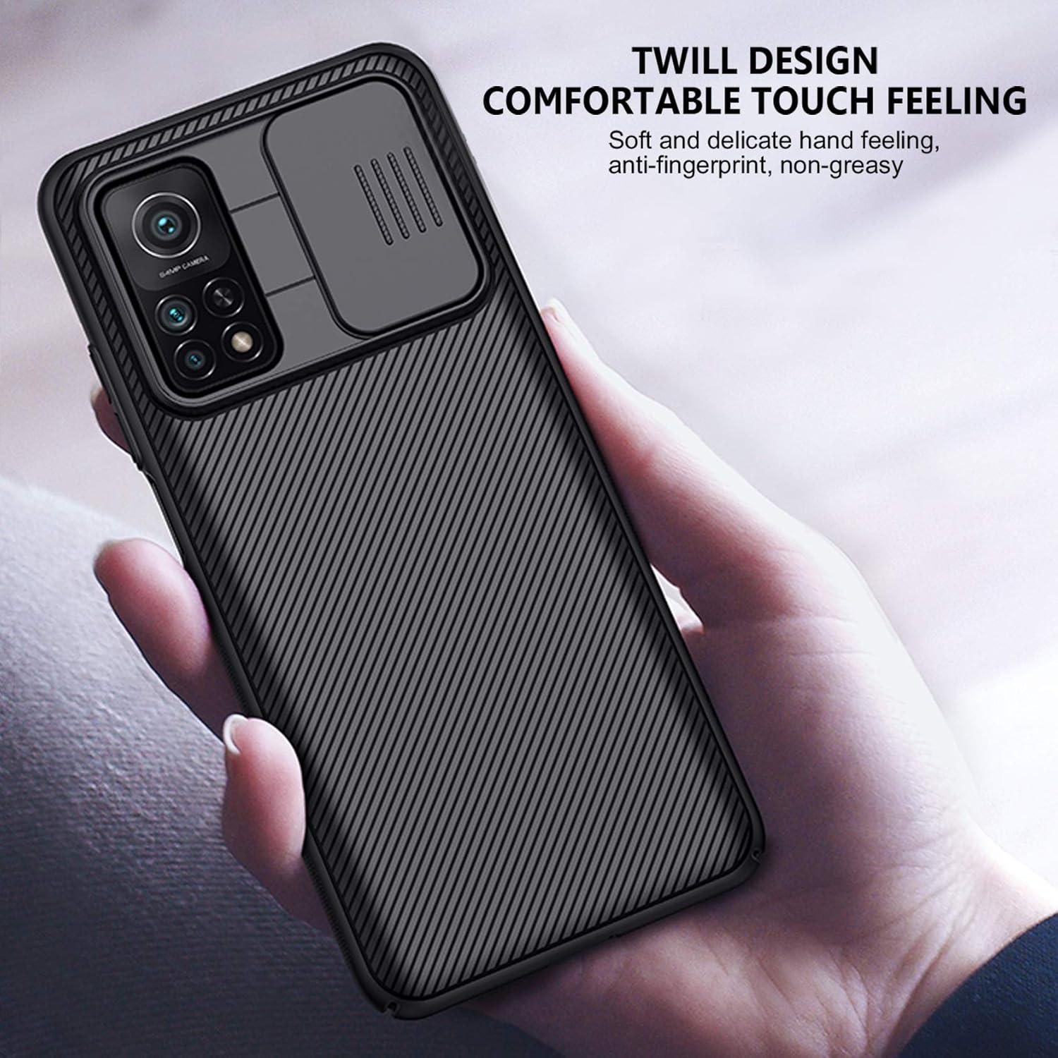 Schwarze Hülle für Xiaomi Mi 10T Pro 5G - Kamera Schutz mit Slide Camera Cover