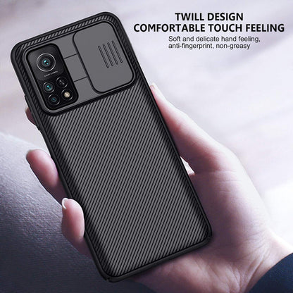 Schwarze Hülle für Xiaomi Mi 10T Pro 5G - Kamera Schutz mit Slide Camera Cover