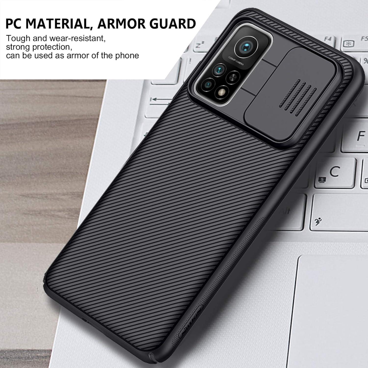 Schwarze Hülle für Xiaomi Mi 10T Pro 5G - Kamera Schutz mit Slide Camera Cover