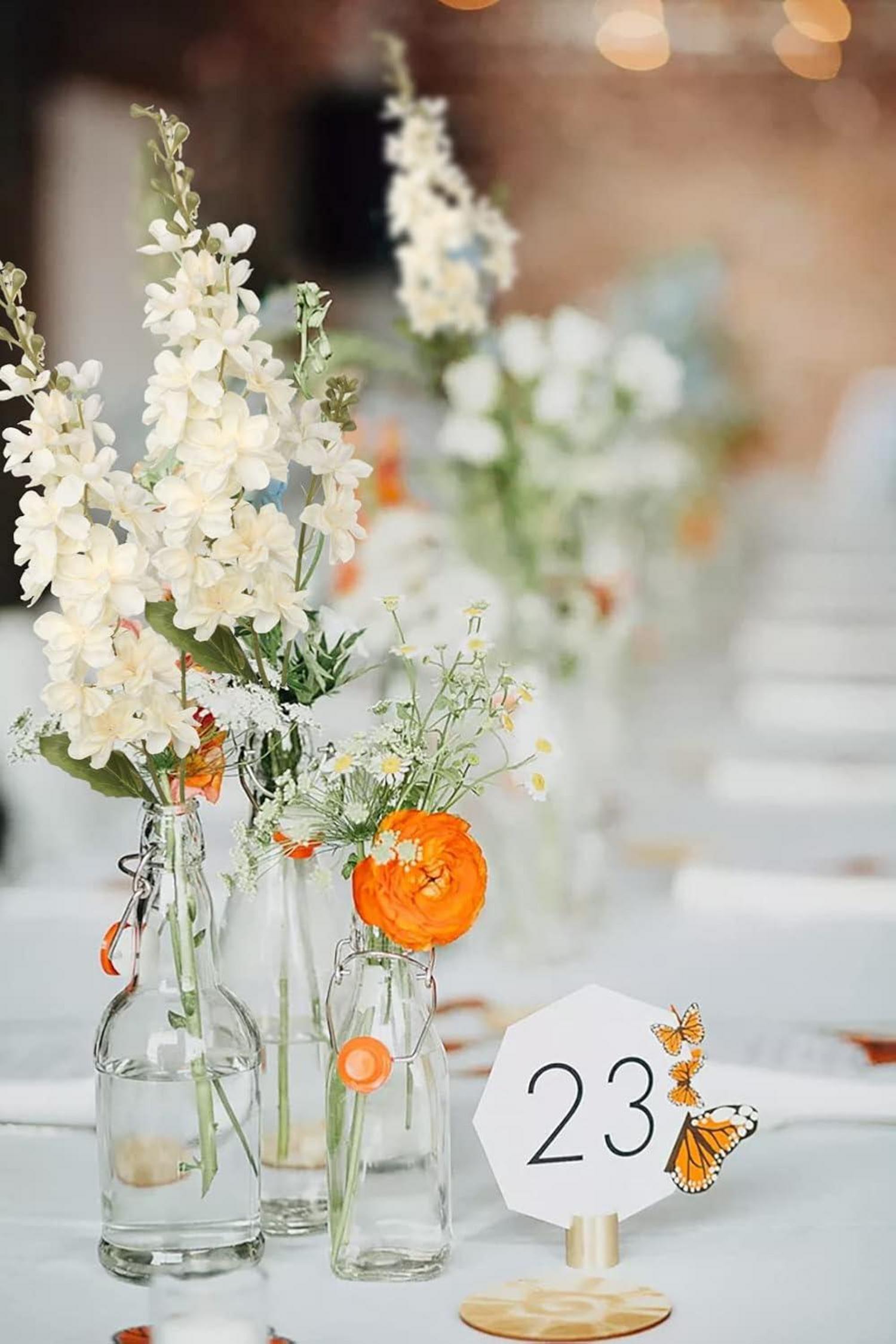 Kunstblumen Rittersporn Delphinium Textil 86cm Weiß 3er Set