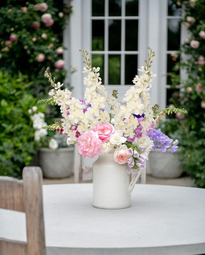 Künstliche Rittersporn Blumen Set Weiß 86 cm 3 Stück