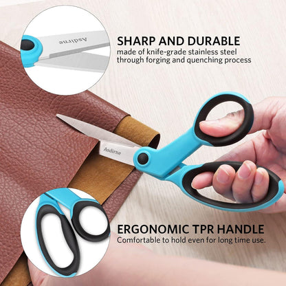 Präzisions-Stoffschere Set 4-teilig Edelstahlklinge Blau/Schwarz