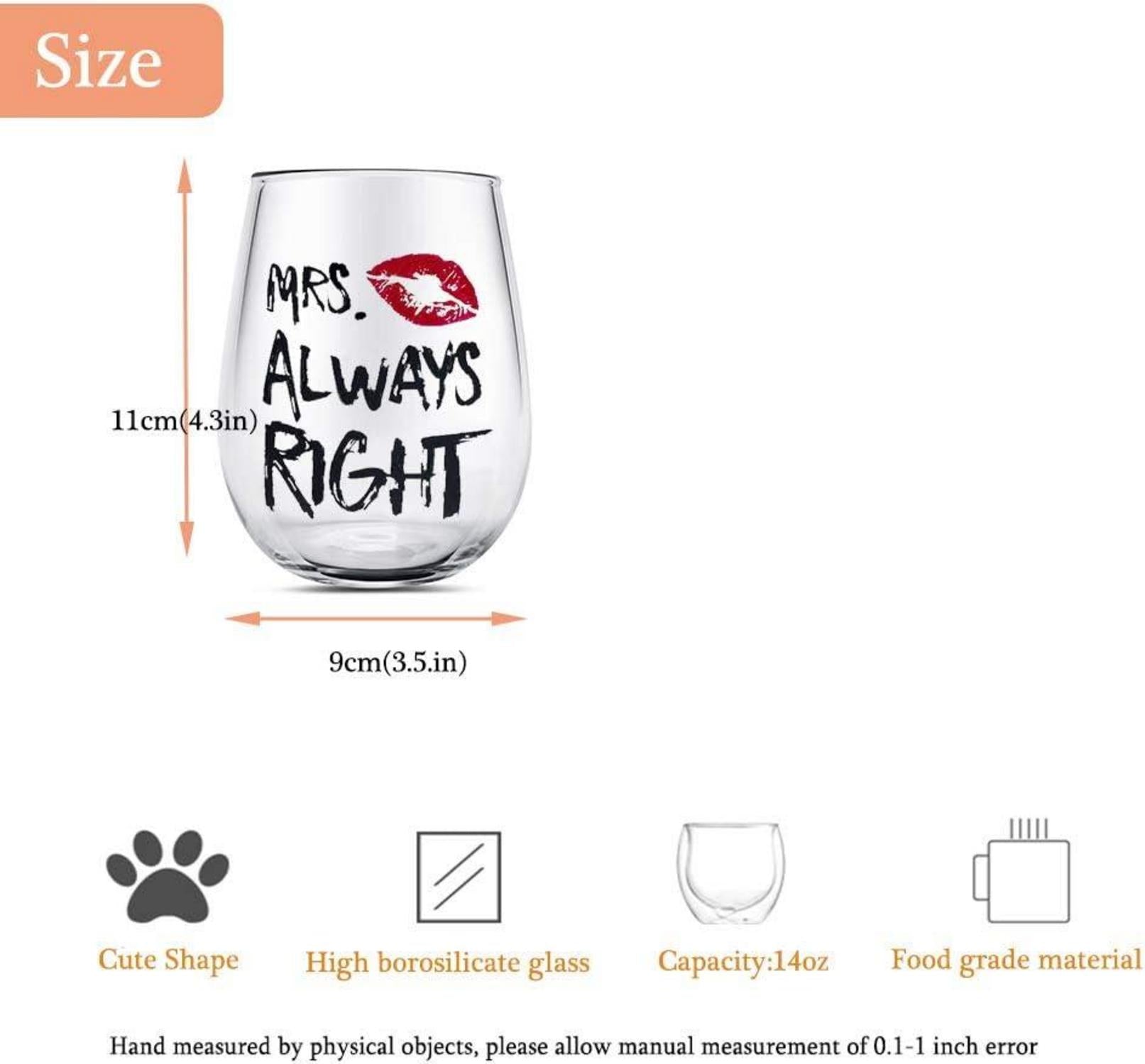 Mr Right and Mrs Always Right Weingläser Set für Paare