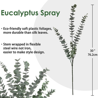 Künstliche Eukalyptus Zweige 3 PCS Kunstpflanzen Stiele für