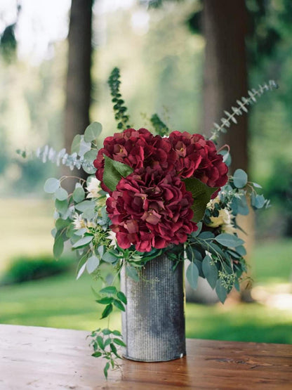 Künstliche Kunsthortensie 3er Set 53cm Rot für Dekoration