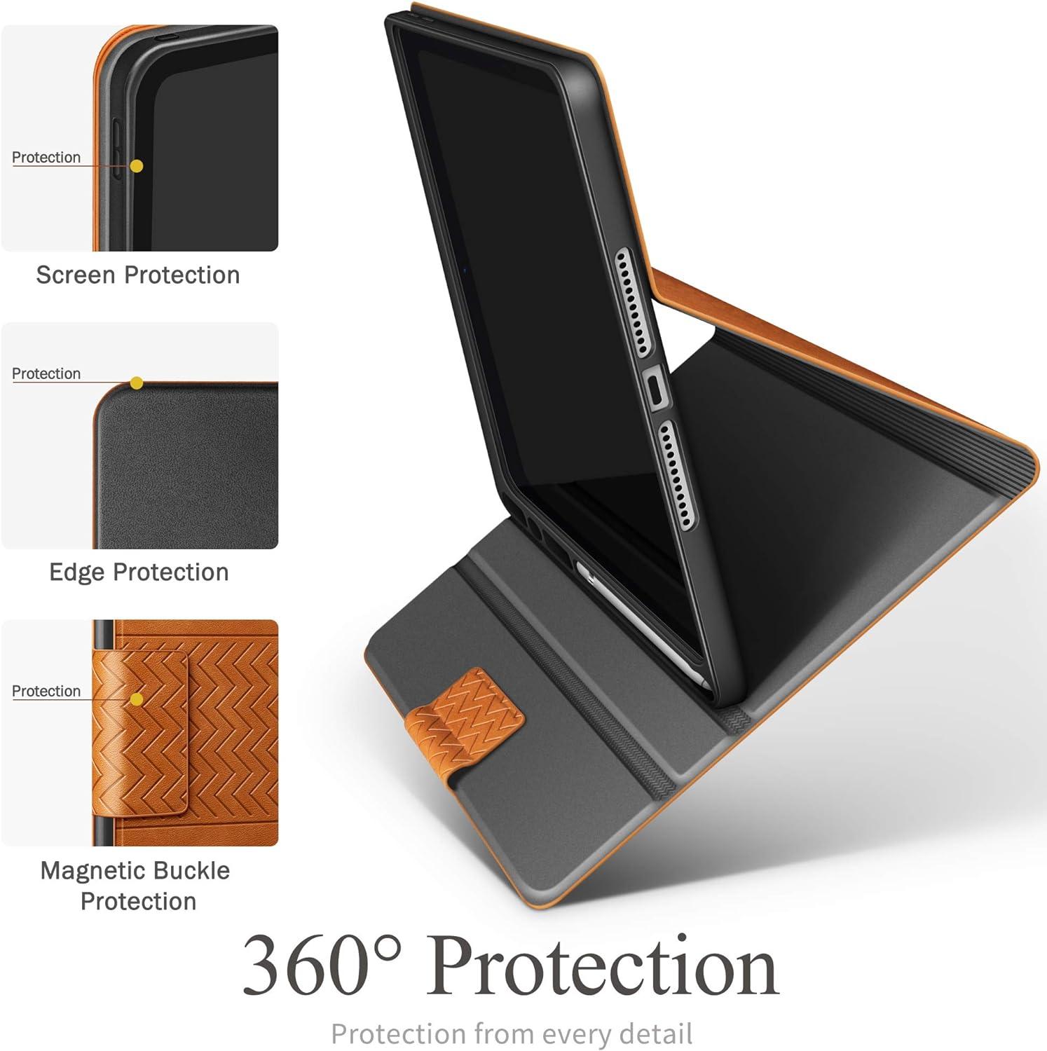 AUAUA iPad 9 8 7 Generation Hülle 10,2 Zoll Apple Stifthalter Auto Schlaf PU Leder Cover