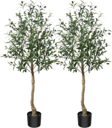 Künstlicher Olivenbaum Pflanze 120 cm Seidenbaum Formschnitt im Topf