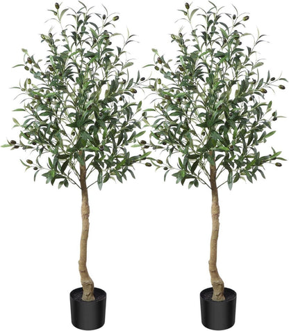 Künstlicher Olivenbaum Pflanze 120 cm Seidenbaum Formschnitt im Topf