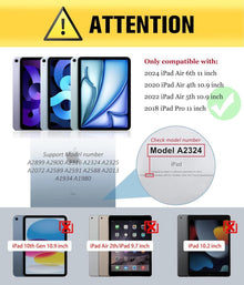 DLveer Hülle für iPad Air 11 Zoll M2/Air 10,9 Zoll, PU