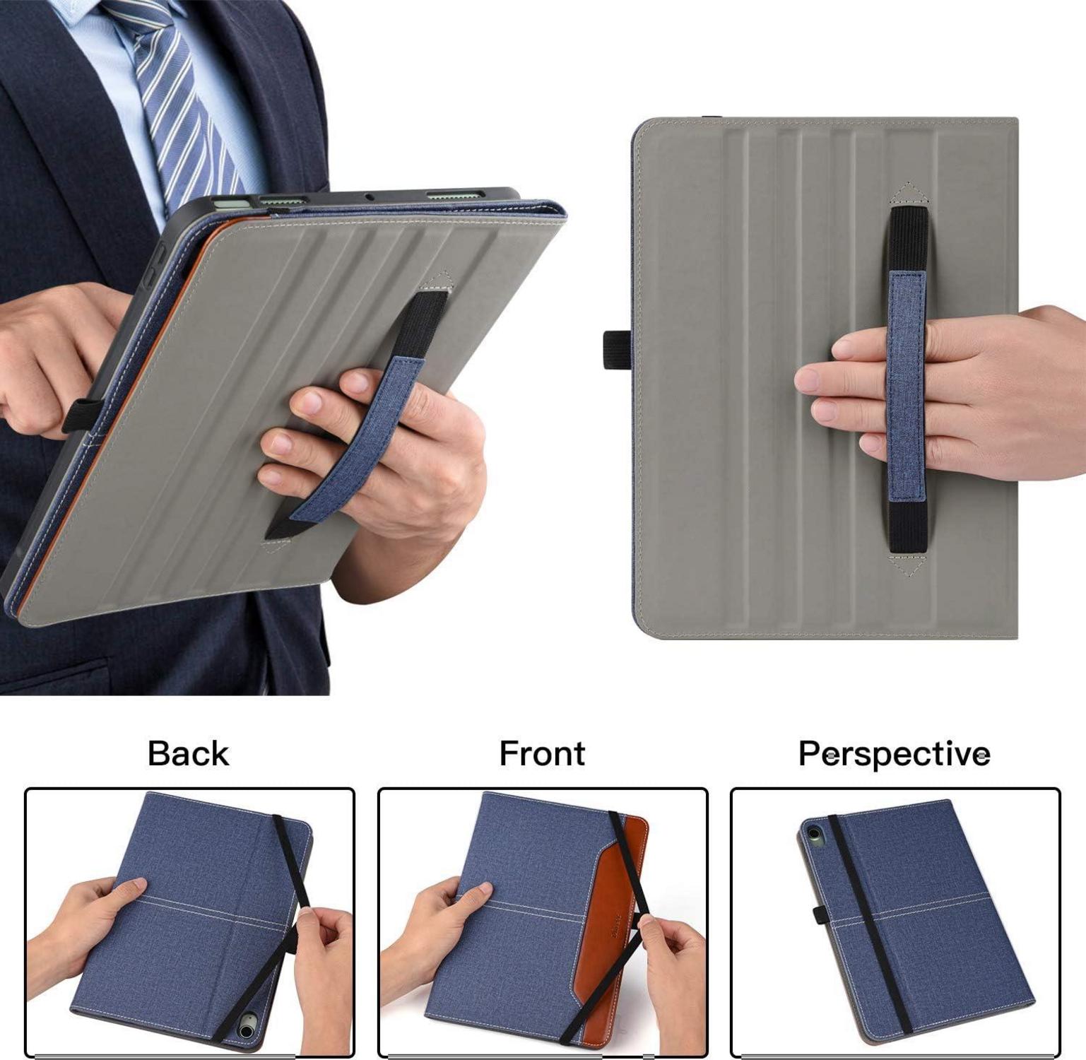 DLveer iPad Air 11 Zoll M2 Hülle PU Leder+TPU Schutz Blau