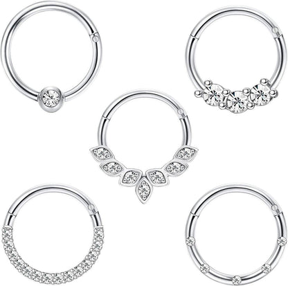 16G Edelstahl Daith Helix Tragus Nasen Hoop Piercing 8mm 10mm Set