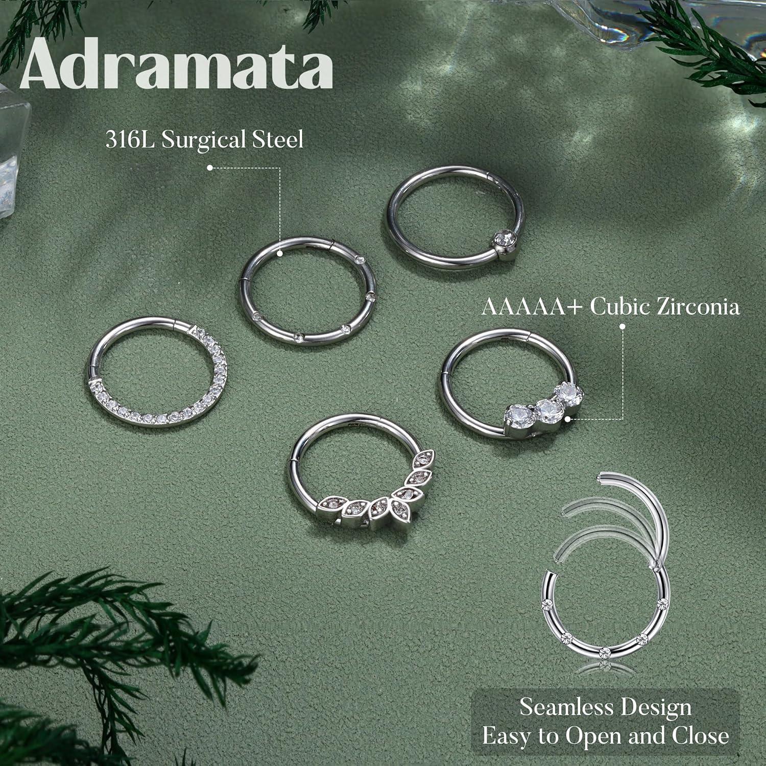 Daith Ohrringe Set Edelstahl 16G Piercing Schmuck Silber