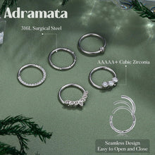 Daith Ohrringe Set Edelstahl 16G Piercing Schmuck Silber