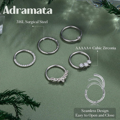 Daith Ohrringe Set Edelstahl 16G Piercing Schmuck Silber