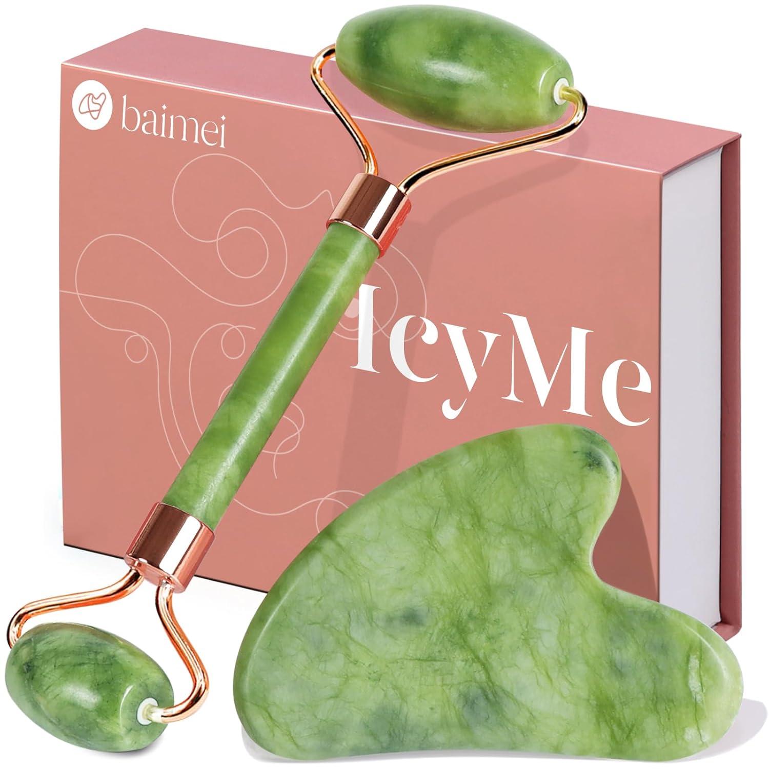 Gua Sha Jade Roller Set Gesichtsmassage Skincare Set