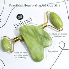 Jade Roller für Gesicht und Nackenmassage, Gua Sha Skincare