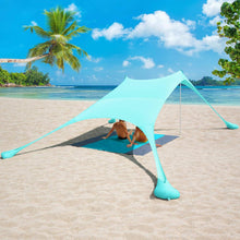 Strandzelt 2,4x2,4m mit Picknickdecke Sandsack UV-Schutz UPF