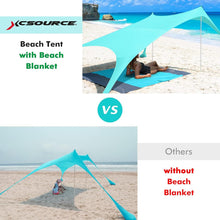 Strandzelt 2,4x2,4m mit Picknickdecke und Sandsack Anchor