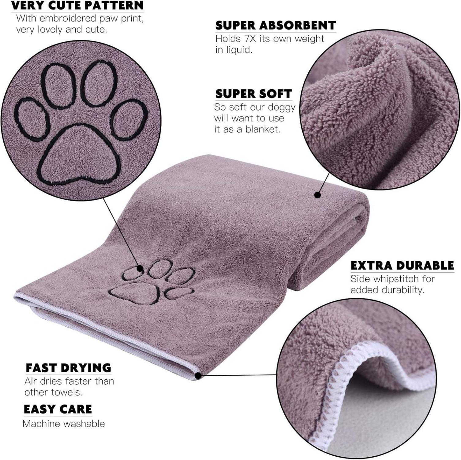 Super saugfähiges Mikrofaser Haustierhandtuch für Hunde und Katzen 76cm x 127cm