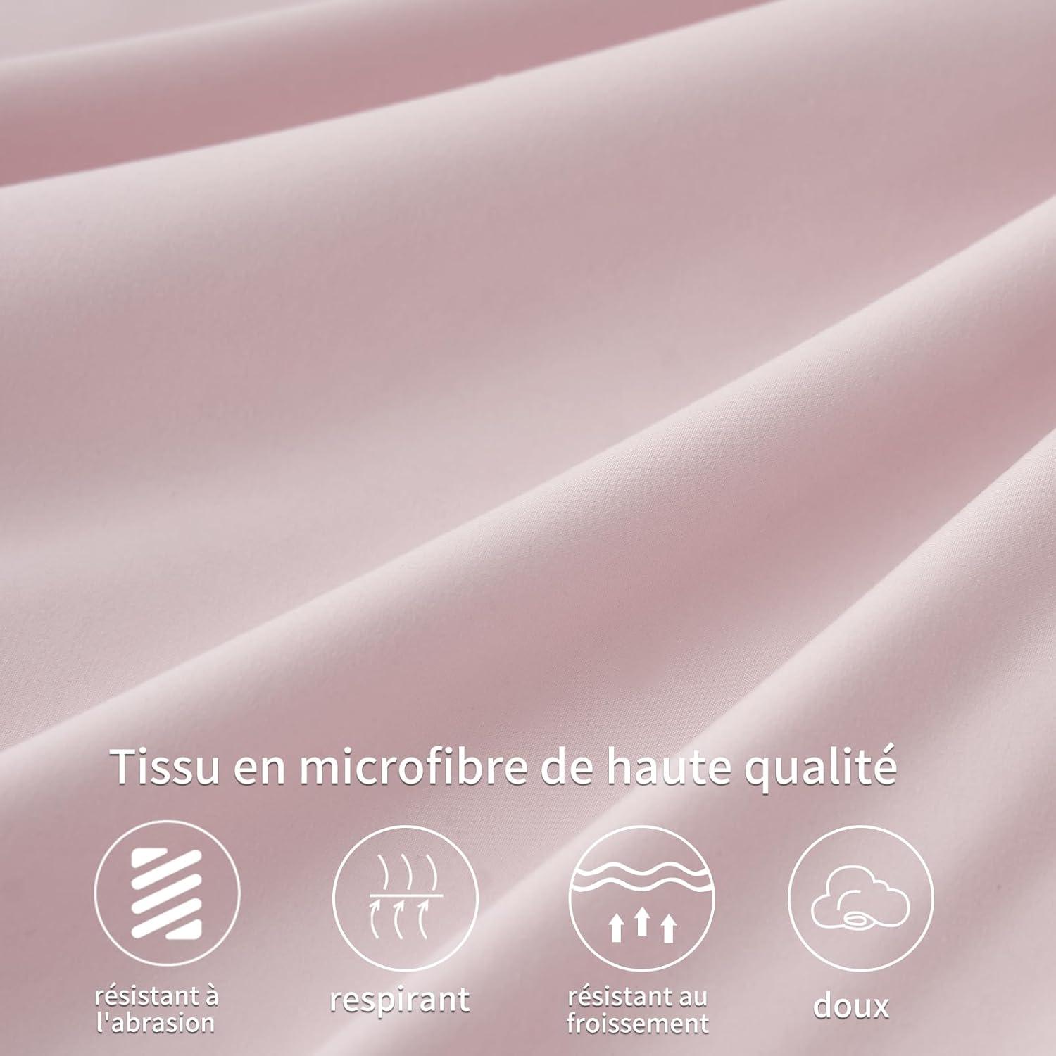 RUIKASI Kissenbezug 65x65 2er Set Rosa Mikrofaser Reißverschluss
