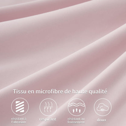 RUIKASI Kissenbezug 65x65 2er Set Rosa Mikrofaser Reißverschluss
