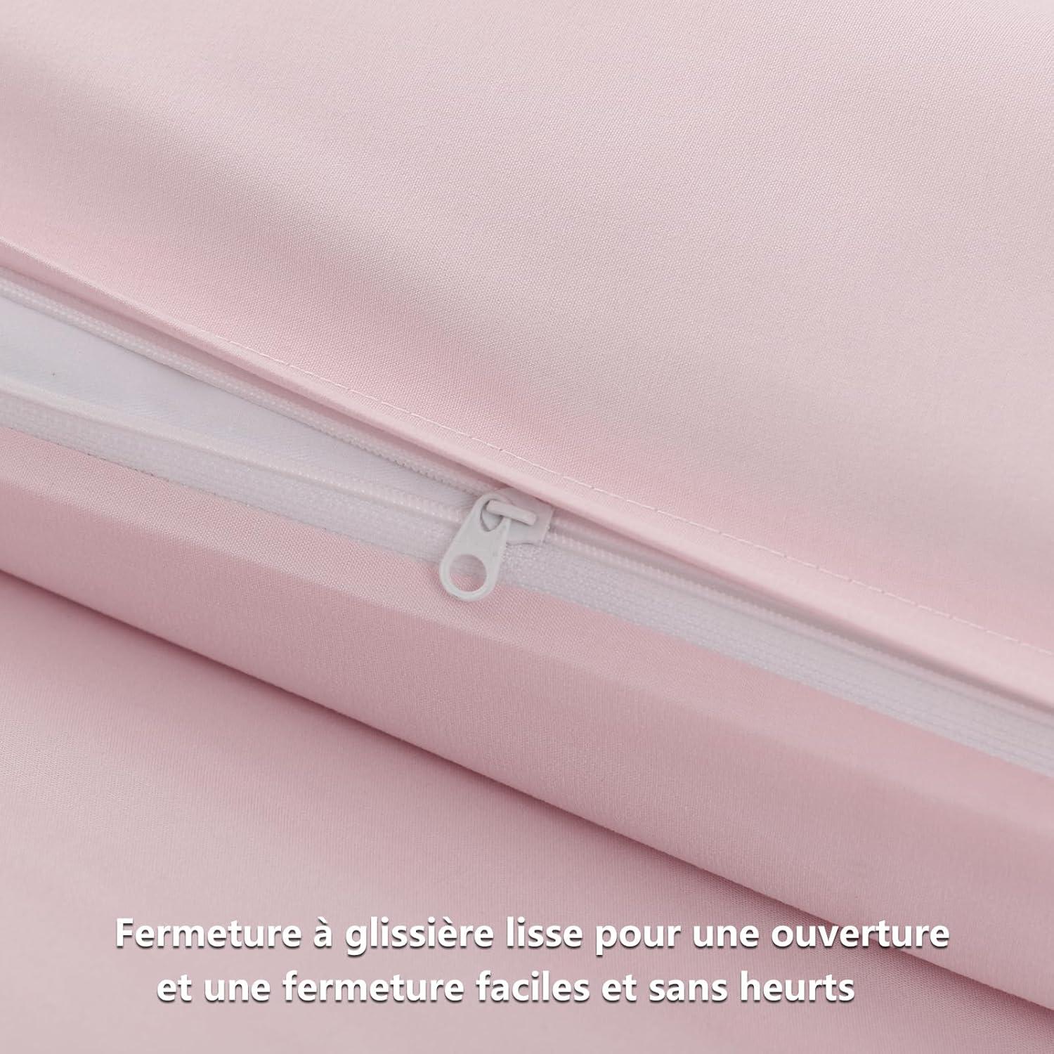 Kissenbezug 65x65 rosa 2er Set Mikrofaser Reißverschluss