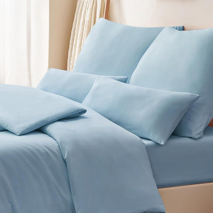 Kissenbezug 65x65 Blau Mikrofaser 2er Set mit Reißverschluss