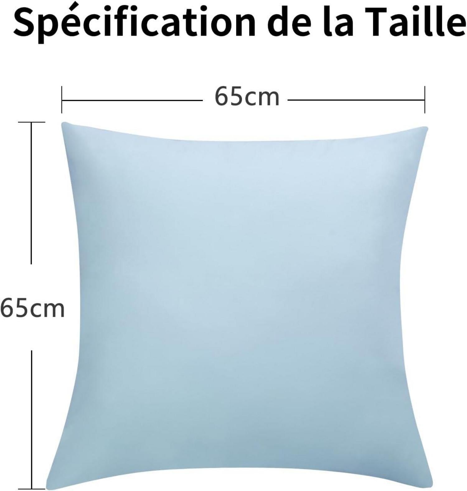 Kissenbezug 65x65 2er Set Hellblau Mikrofaser Reißverschluss