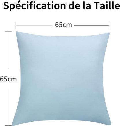 Kissenbezug 65x65 2er Set Hellblau Mikrofaser Reißverschluss