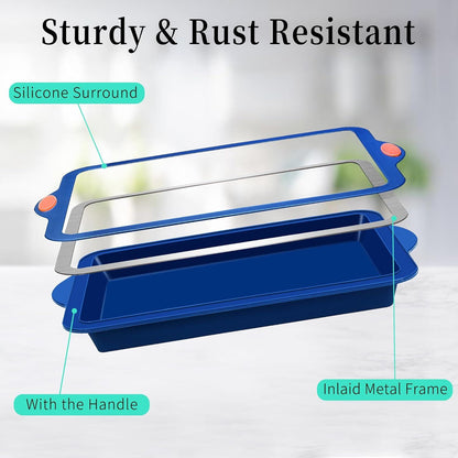 Silicone Baking Pan Set Nonstick Bakeware Sheets Cake Brownies
