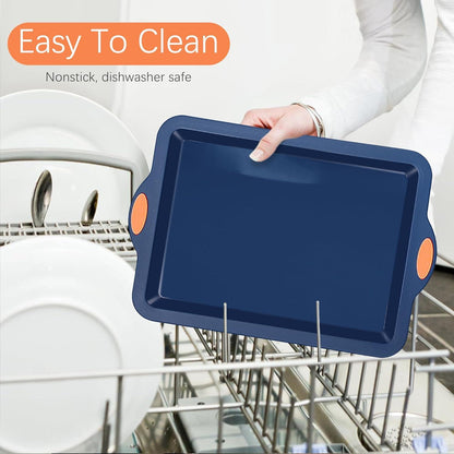 Professionelles Stapelbares Silicone Backformen-Set 4-teilig Navy Blue