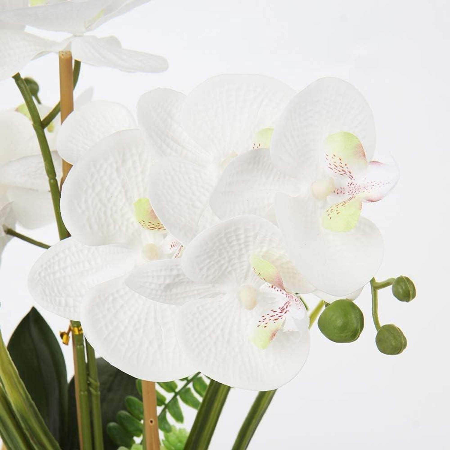 Kunstblumen Orchideen Phalaenopsis Echte Optik Topf Deko 38CM