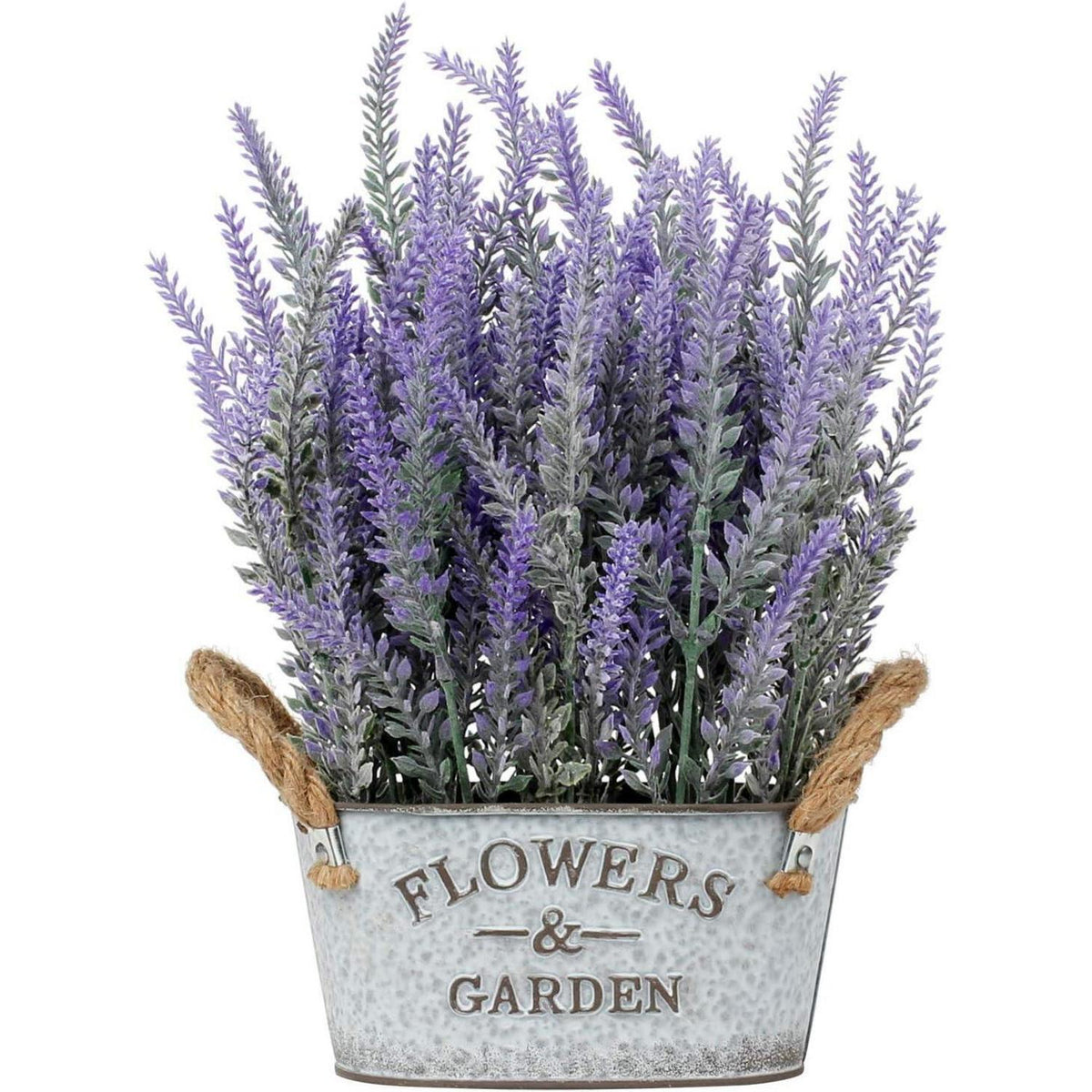 Künstlicher Lavendel im Shabby Metalltopf