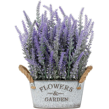 Künstlicher Lavendel im Shabby Metalltopf