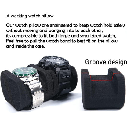 AUKURA Hartes Uhren-Reiseetui Organizer 5 Fächer Schwarz