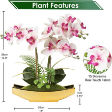 Künstliche Orchidee Phalaenopsis 38cm Deko Blumen Rosa Gold