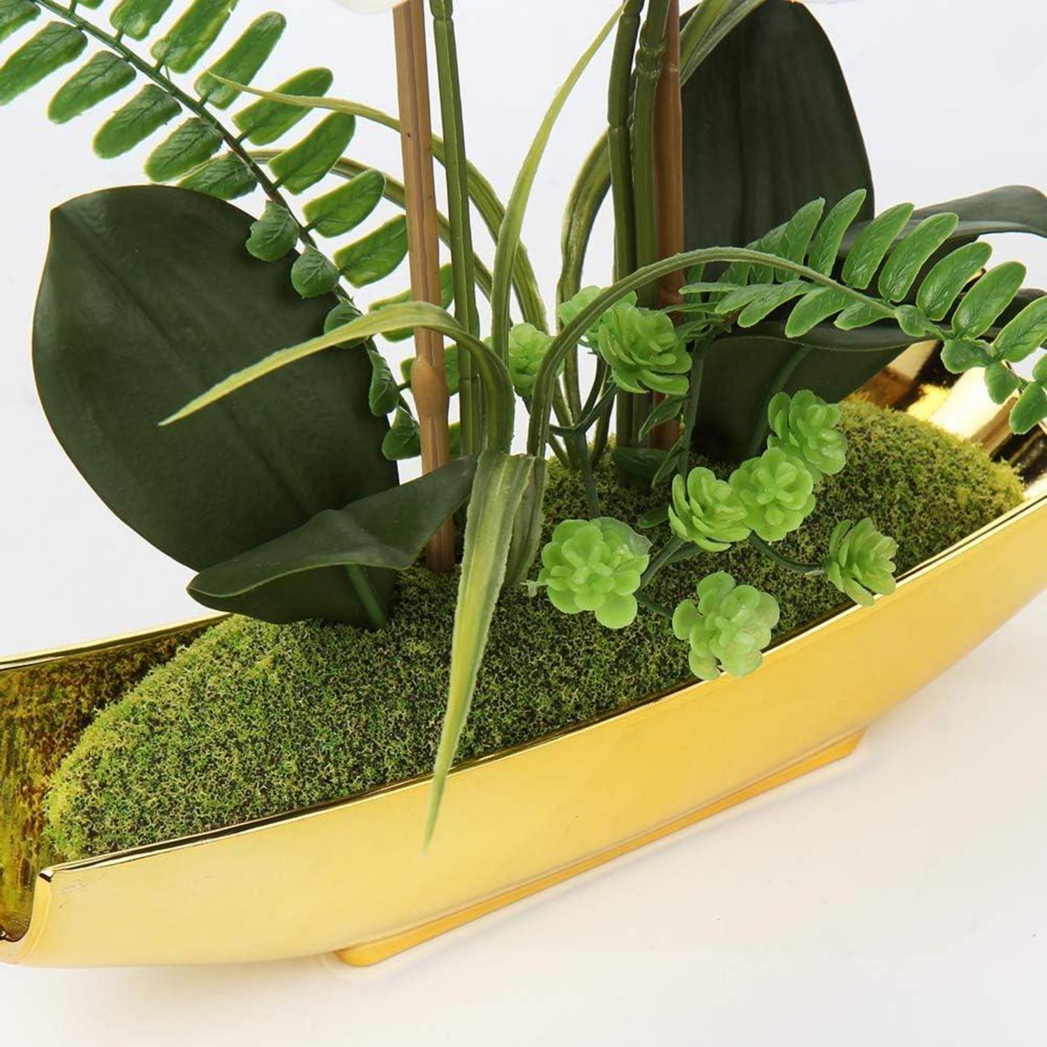 Künstliche Phalaenopsis Orchidee Blumen Topf 38cm Deko Wohnzimmer Badezimmer