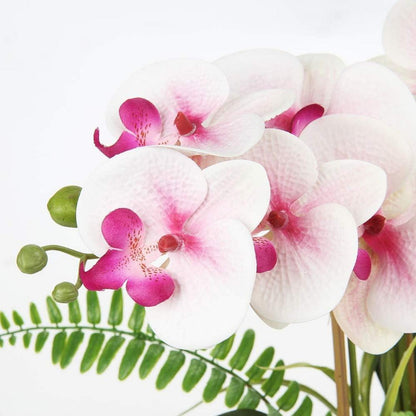 Künstliche Orchidee Phalaenopsis Kunstblumen Deko 38cm rosa Gold Topf