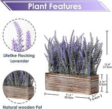 Künstliche Lavendel Blumen Kunstpflanzen Flocked Rechteck