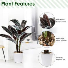 Künstliche Cordyline Fruticosa 63CM Großer Kunstbaum in