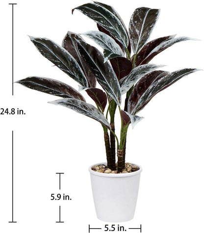Künstliche Cordyline Fruticosa Kunstpflanze 63CM Weißer Topf