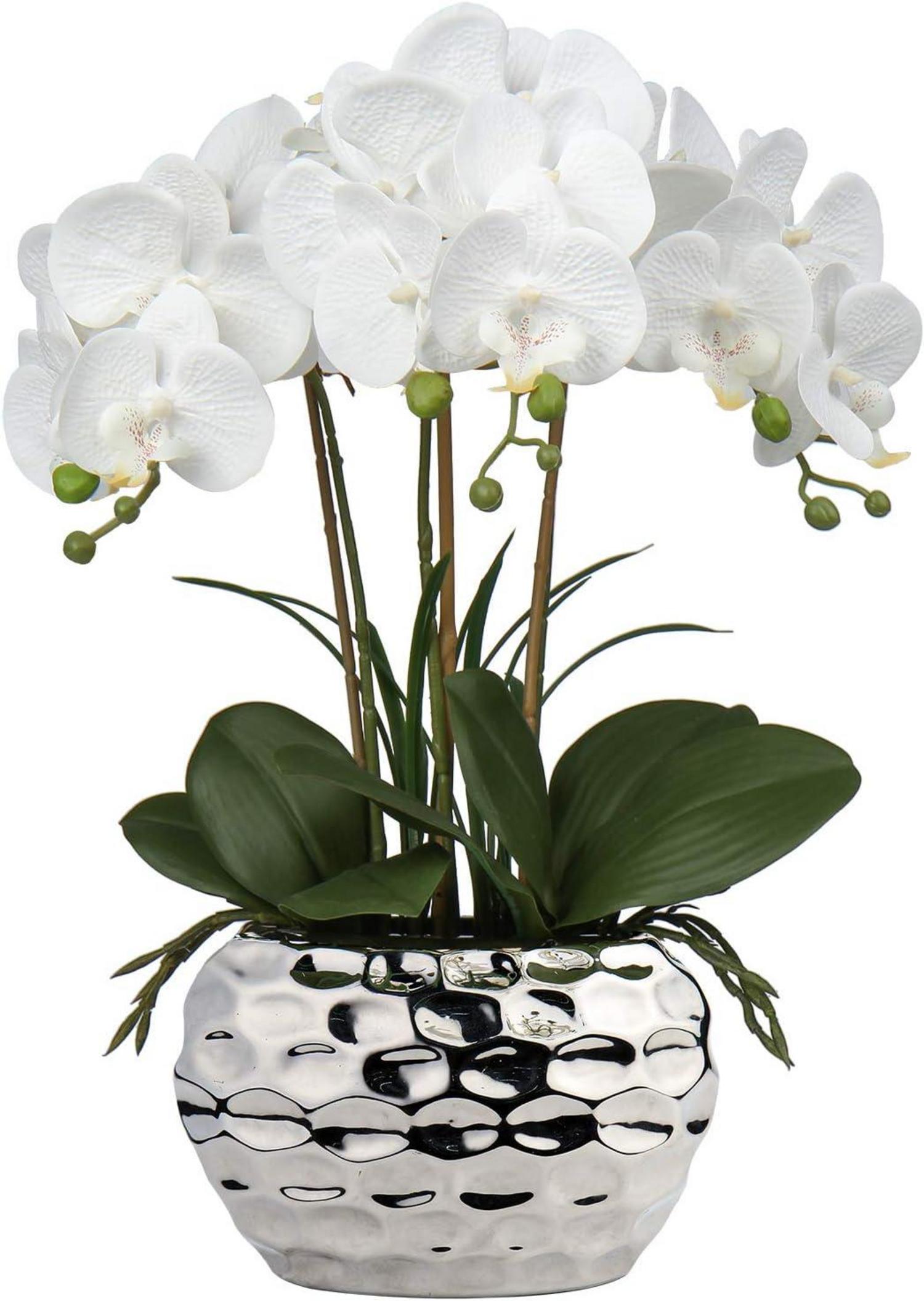 Künstliche Orchidee Phalaenopsis Kunstblume 44cm Keramiktopf