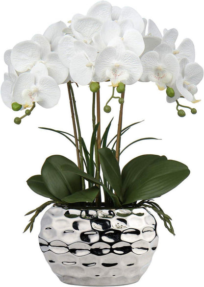 Künstliche Orchidee Phalaenopsis Kunstblume 44cm Keramiktopf