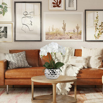 Kunstorchidee 44CM Phalaenopsis Weiß Deko Kunstblume Bonsai Bouquet