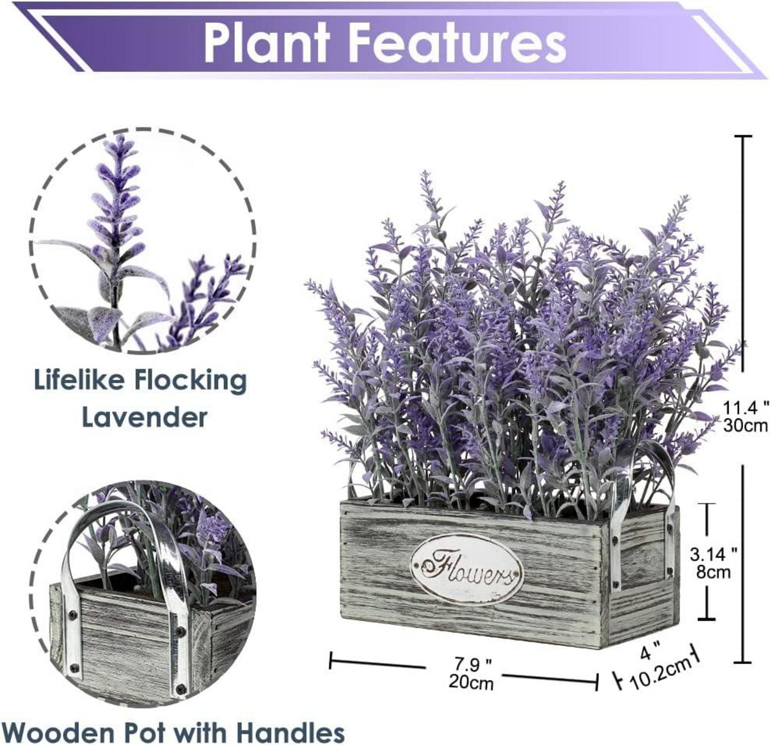 Künstlicher Lavendel Blumen Kunstpflanze Flocked Kunststoff