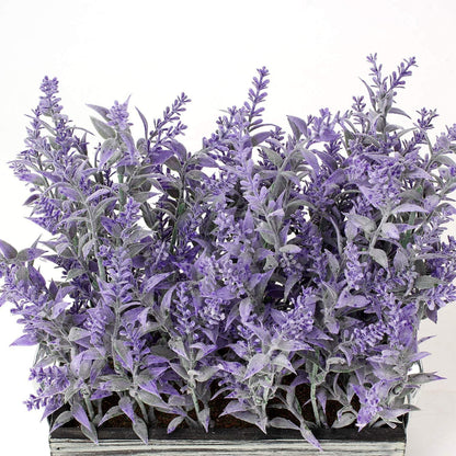 Künstliche Lavendel Blumen Kunstpflanzen Indoor Outdoor Dekor Holztopf