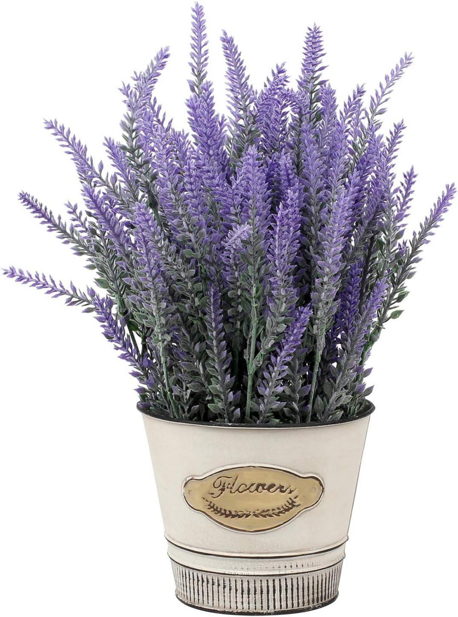 Künstlicher Lavendel Blumen Kunstpflanze Deko Topf Indoor Outdoor